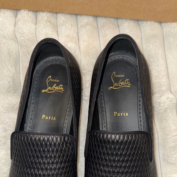 Christian Louboutin Dandyrocks Textured Black Loafers size 45 - Picture 2 of 16
